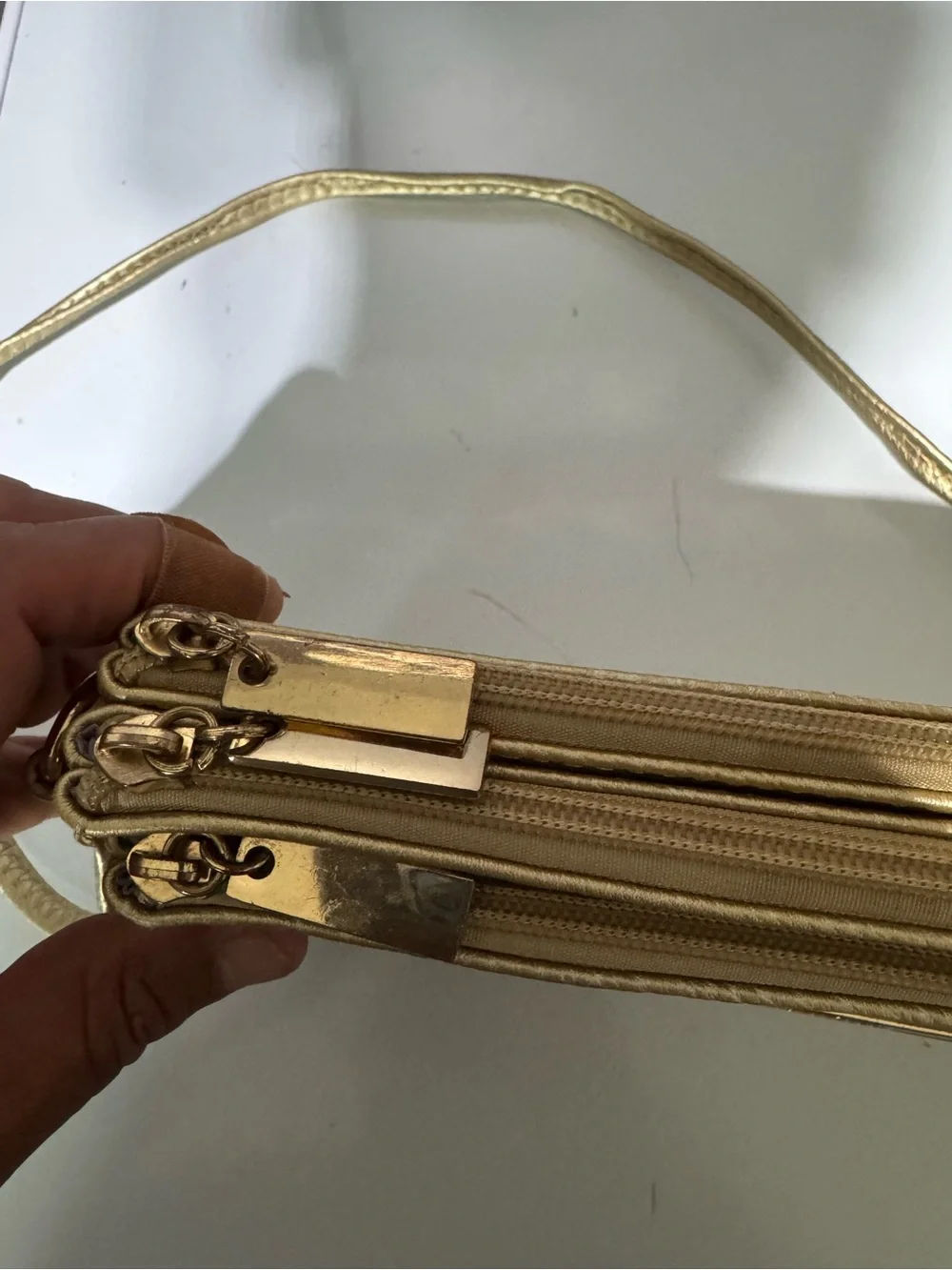Michael Kors Metallic Gold Leather Crossbody Wristlet